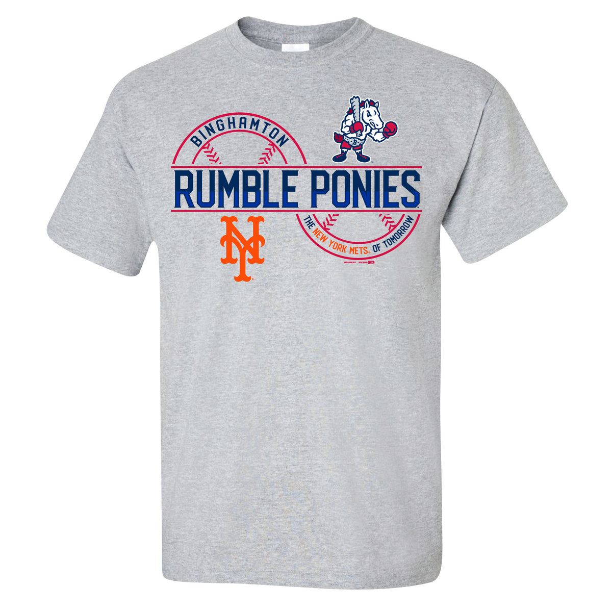 BRP NY Mets Affiliate Sport Gray With Wave Design Adult T-Shirt ...