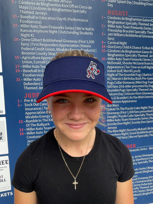 BRP NEW!  NAVY BLUE VISOR WITH RED TRIM AND BOXING ROWDY LOGO