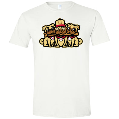 BRP NEW! Adult White Night of the Grumble Pugs Double-Sided Theme Night White T-Shirt