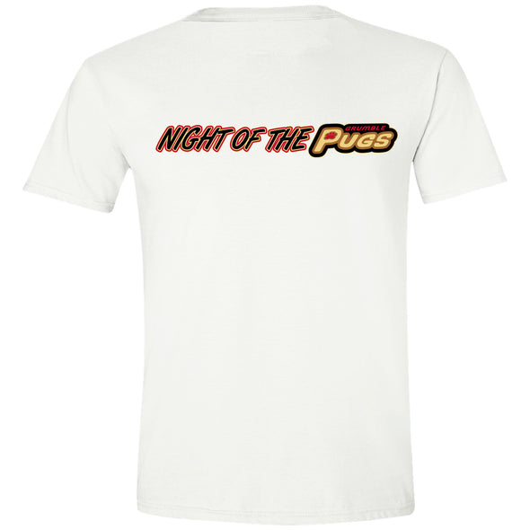 BRP NEW! Adult White Night of the Grumble Pugs Double-Sided Theme Night White T-Shirt