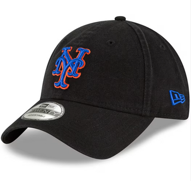 BRP New Era New York Mets Core Classic 9TWENTY Adj Black Hat with Royal Blue New Era logo